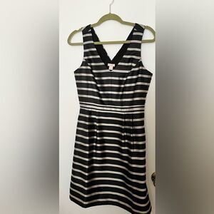 J Crew VNeck A-line Black & Silver Special Occasion Dress Size 6